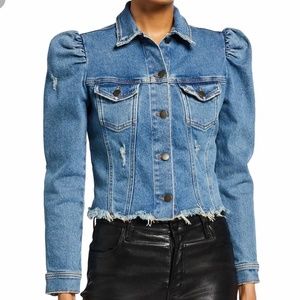 NWT Retrofete Rissa women's M puff-sleeve denim jacket